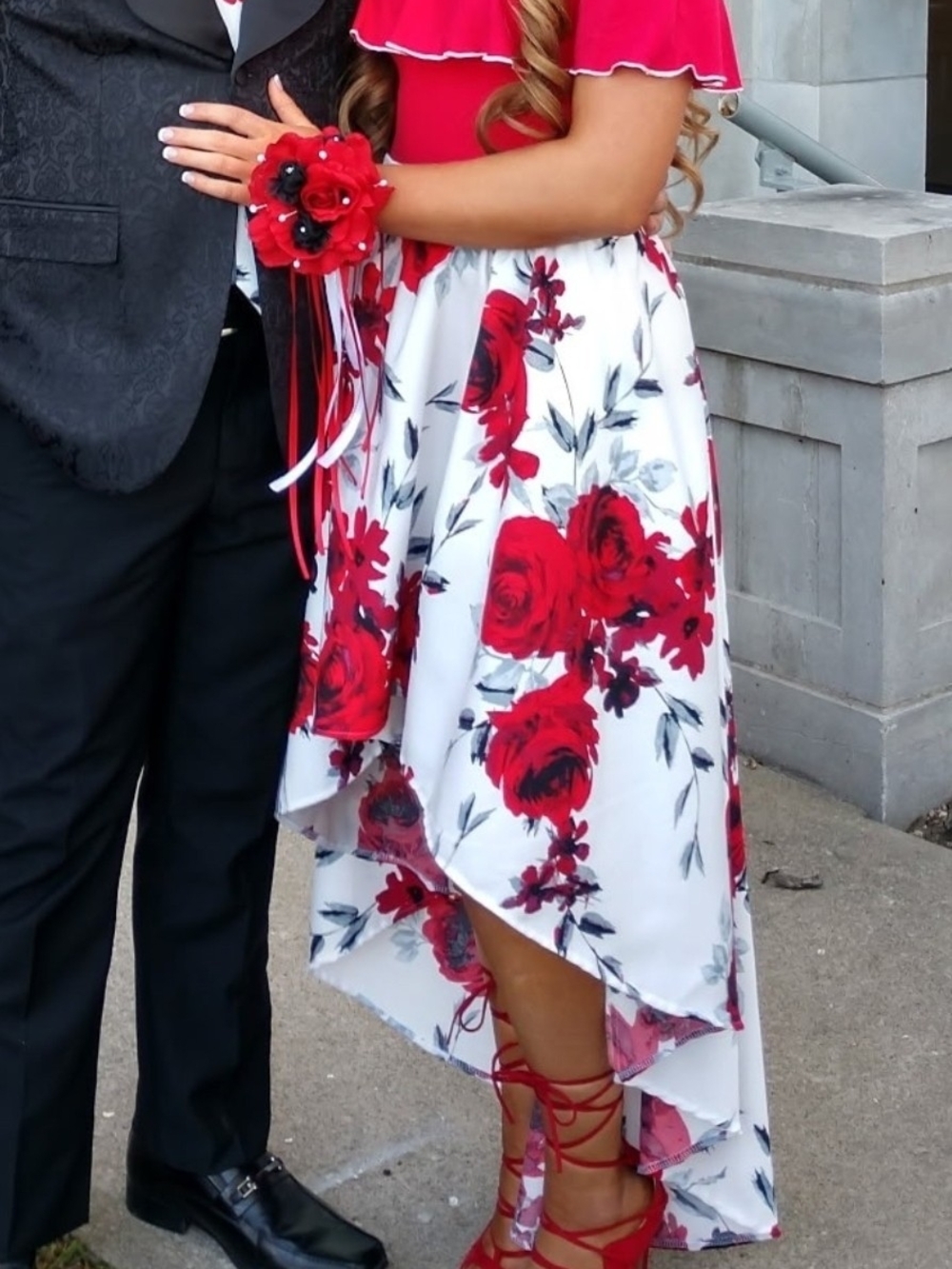 Floral High-Low Skirt